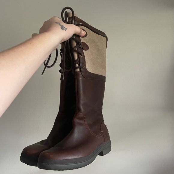 UGG Elsa Equestrian Knee High Boot in Brown Chestnut Leather Size 5 - Picture 6 of 10